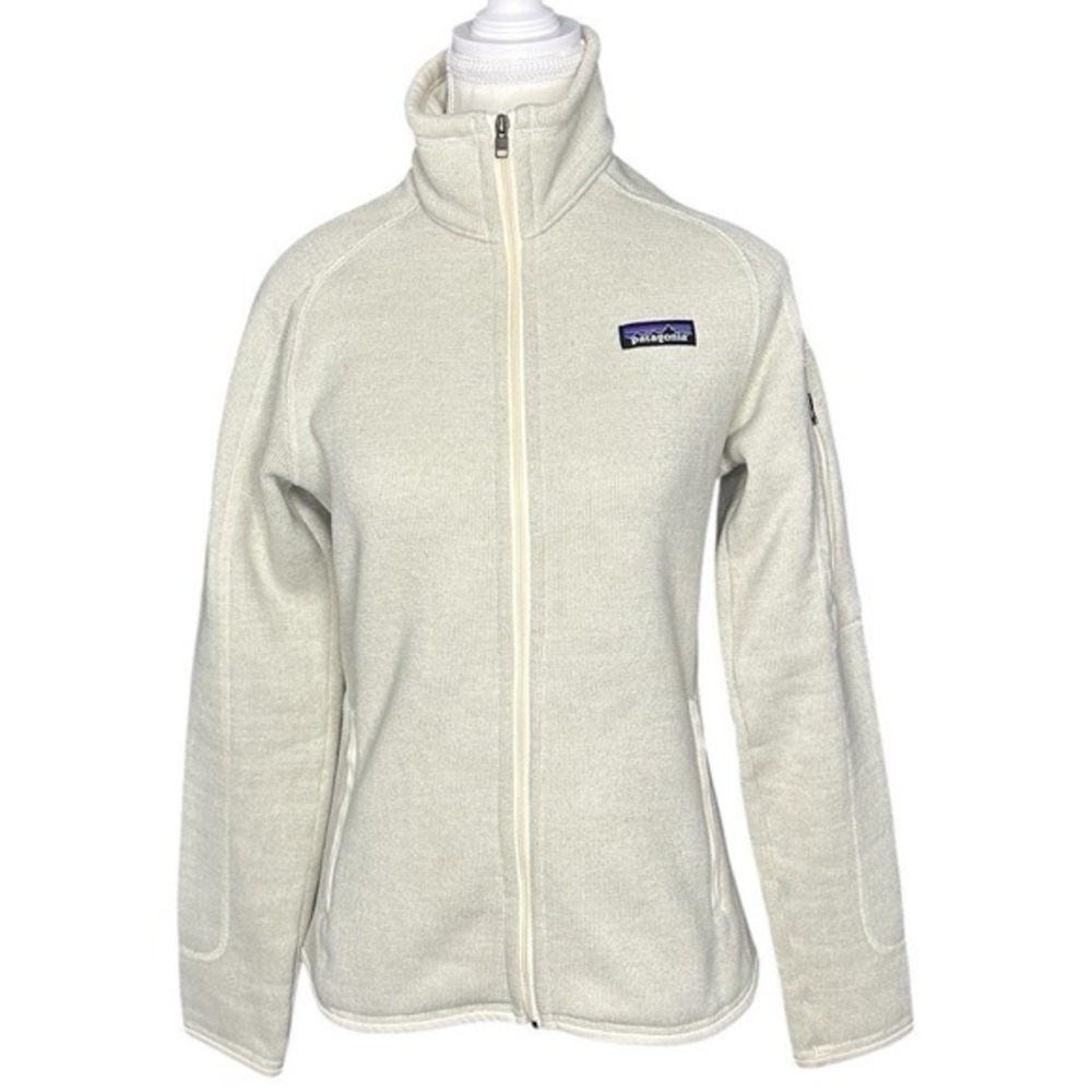 Patagonia Womens Better Sweater Full Zip Jacket Cream Heather Fleece Small